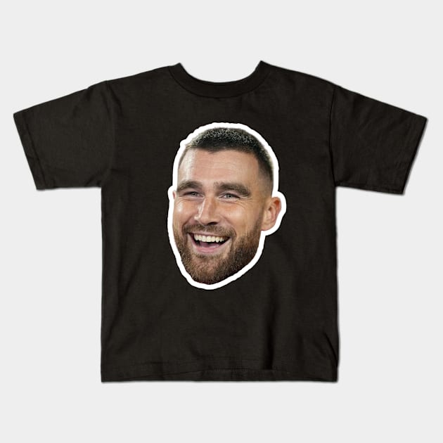 TRAVIS KELCE Floating Head | Smiling Travis / Taylor Swift's Boyfriend Kids T-Shirt by blueduckstuff